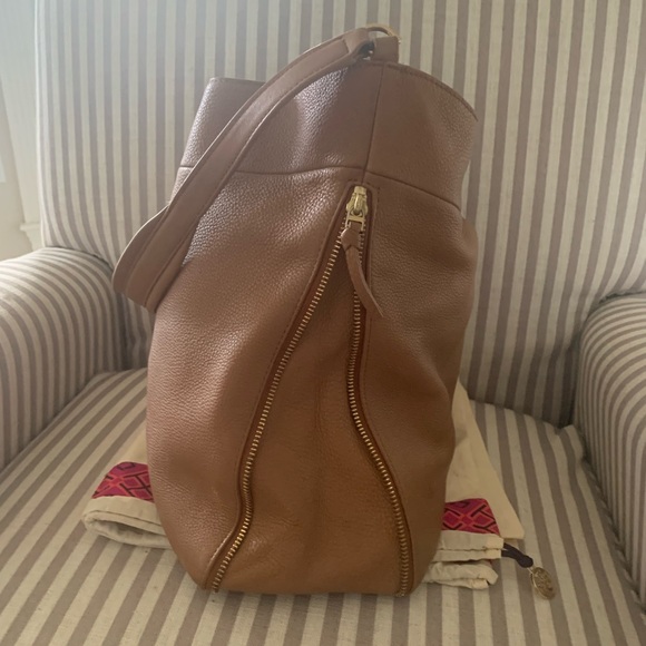 Tory Burch Pebbled Leather Hobo Shoulder Bag Purse - Picture 4 of 13